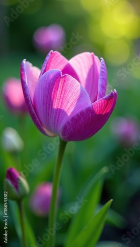 Delicate purple petals unfolding in summer garden, garden, summer, flower