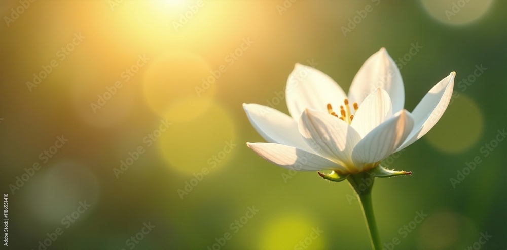 Delicate white petals unfolding in the warm sunlight, blossoms, blooming, peaceful Delicate white petals unfolding in the warm sunlight, blossoms, blooming, peaceful