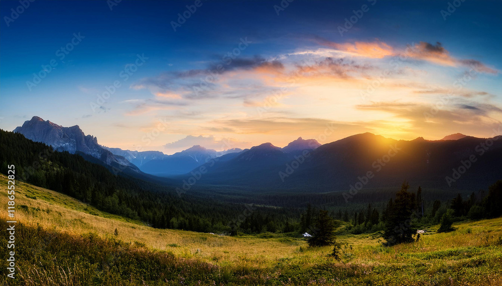 panorama beautiful lanscape of mountain and wild in the twilight panorama beautiful lanscape of mountain and wild in the twilight
