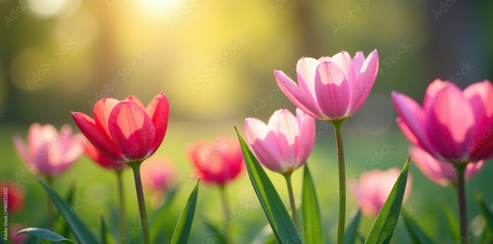 Soft petals swaying gently in the spring breeze, colorful flowers, blooming flowers, flowers Soft petals swaying gently in the spring breeze, colorful flowers, blooming flowers, flowers