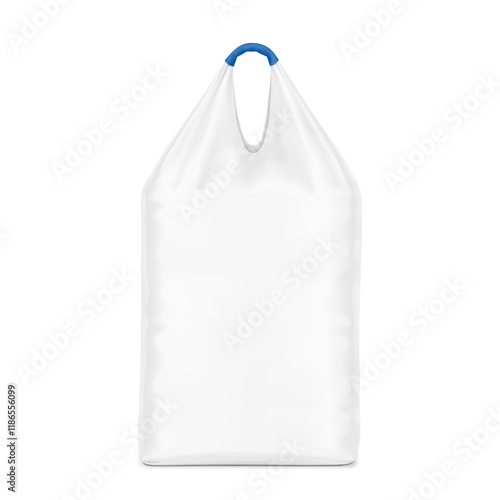 Flexible one loop big bag mockup. High realistic. Vector illustration isolated on white background. Ready for use in presentation, promo, advertising and more. EPS10.