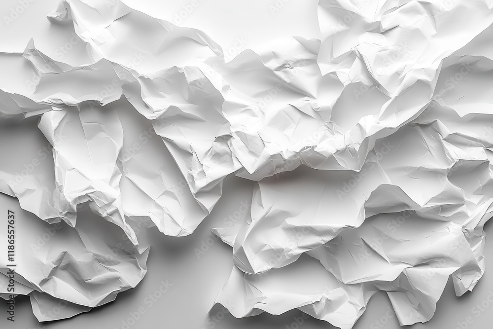 realistic white paper texture collection crumpled, folded and creased effects with natural shadows for graphic design projects