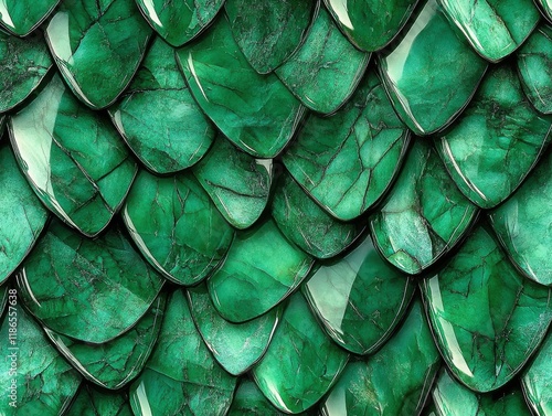 Vibrant green textured scales resembling dragon skin create a stunning visual display, showcasing intricate patterns and shades of emerald photo