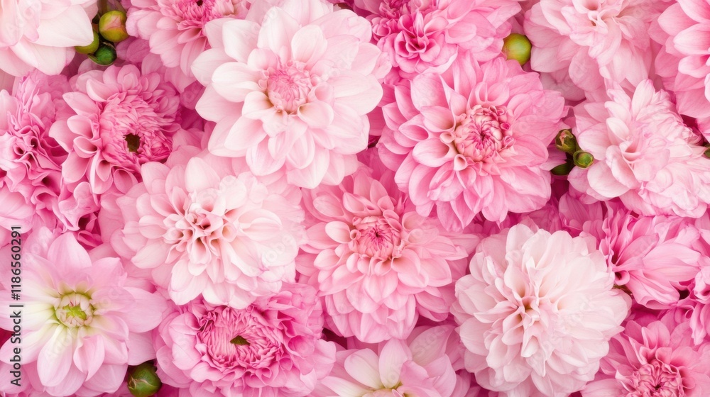Vibrant display of pink flowers covering a surface in a garden arrangement during springtime Vibrant display of pink flowers covering a surface in a garden arrangement during springtime