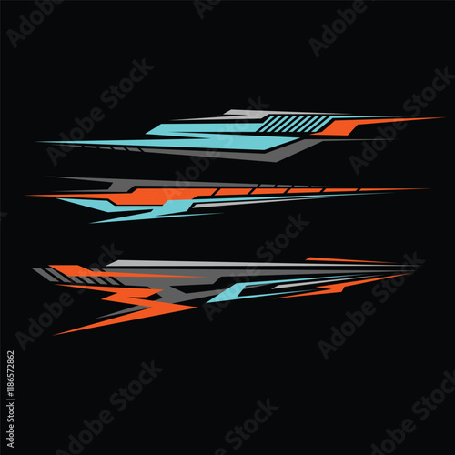 car wrapping decal design vector. car modification decals.
