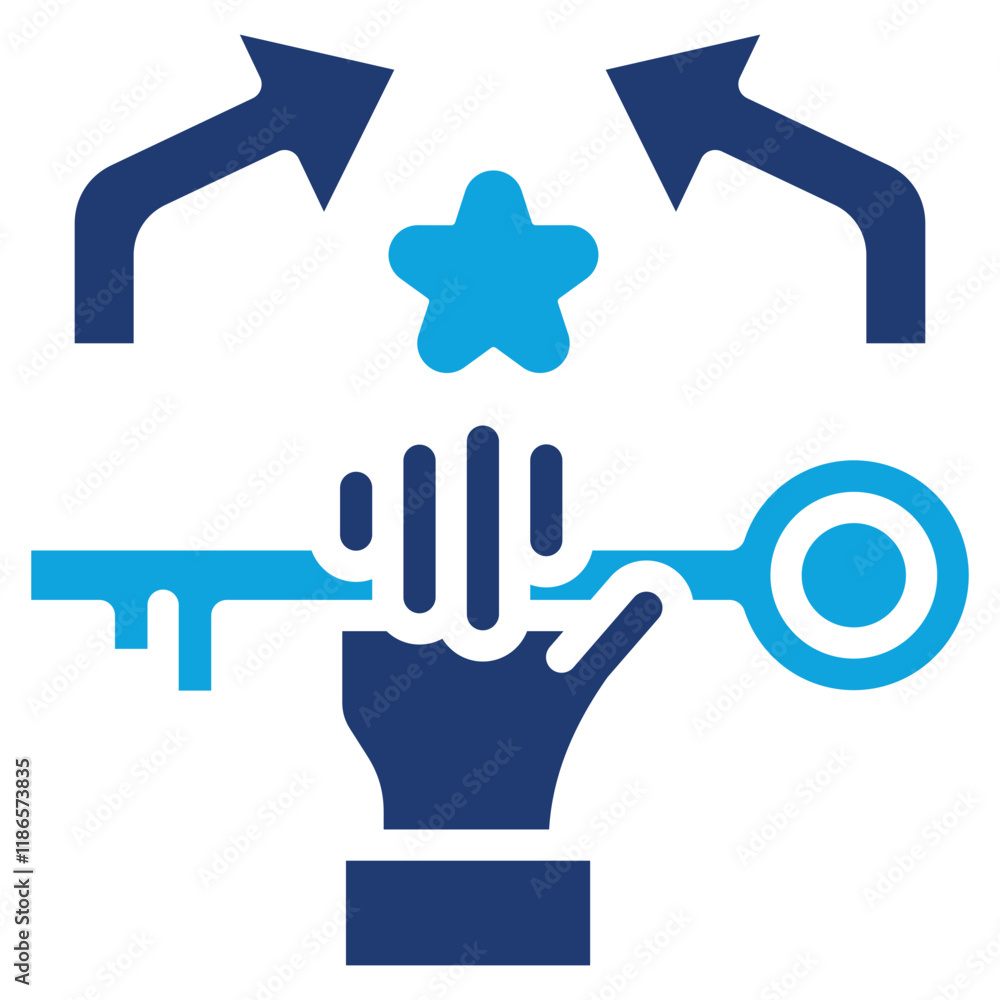 Key To Success mixed color icon Key To Success mixed color icon