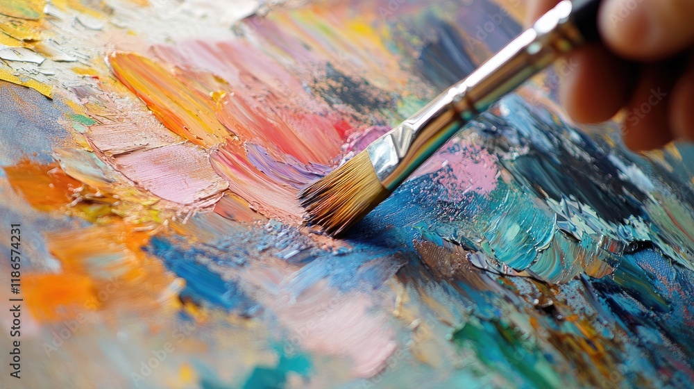 Dynamic Abstract Oil Painting with Rich Colors and Expressive Brush Techniques Dynamic Abstract Oil Painting with Rich Colors and Expressive Brush Techniques
