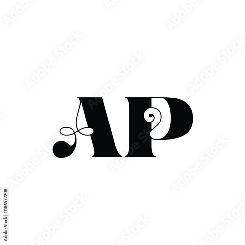 AP text-based logo designed for use across various businesses in a modern vector format offering flexibility and style for branding and identity creation.

