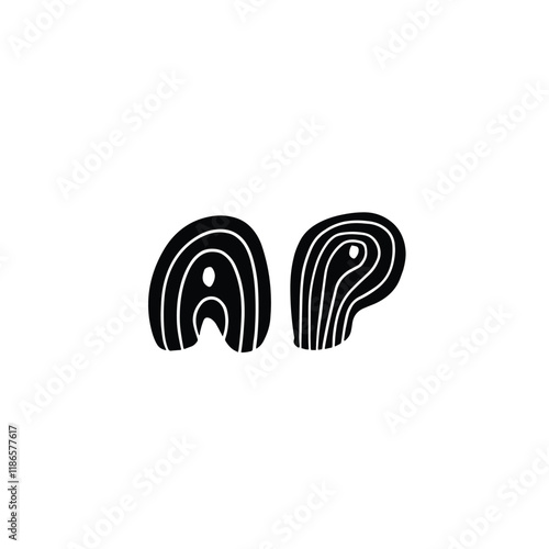 AP text-based logo designed for use across various businesses in a modern vector format offering flexibility and style for branding and identity creation.

