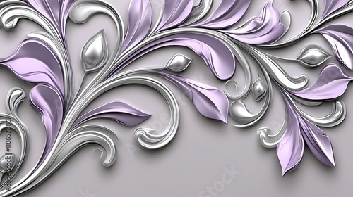 Elegant Silver and Lavender Floral Design