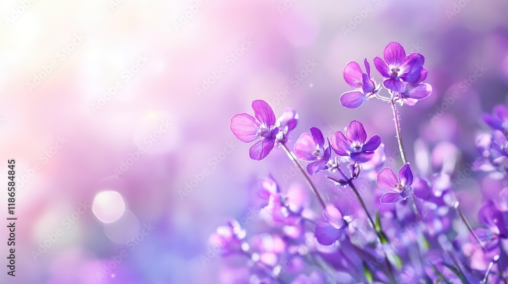 Vibrant violet flowers with a soft blurred background creating a dreamy floral atmosphere for spring and nature themes Vibrant violet flowers with a soft blurred background creating a dreamy floral atmosphere for spring and nature themes