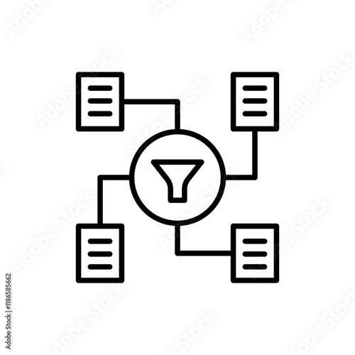 File filter outline icons, minimalist vector illustration ,simple transparent graphic element .Isolated on white background