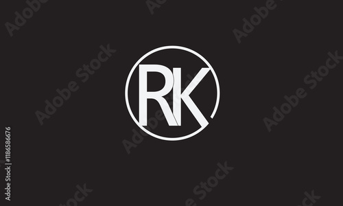 RK, KR, R , K , Abstract Letters Logo Monogram	