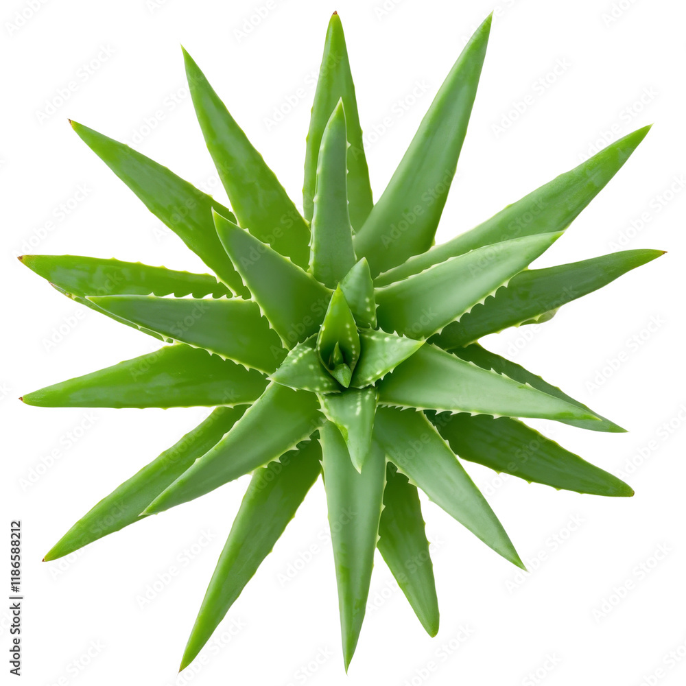 Aloe vera plant with long, arching green leaves radiating from center, showcasing its unique star like shape. This succulent is known for its medicinal properties and aesthetic appeal Aloe vera plant with long, arching green leaves radiating from center, showcasing its unique star like shape. This succulent is known for its medicinal properties and aesthetic appeal