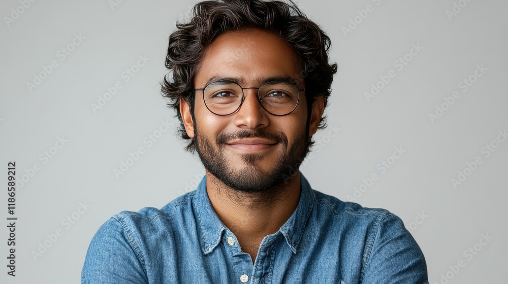 Portrait of a smiling man with glasses. Portrait of a smiling man with glasses.