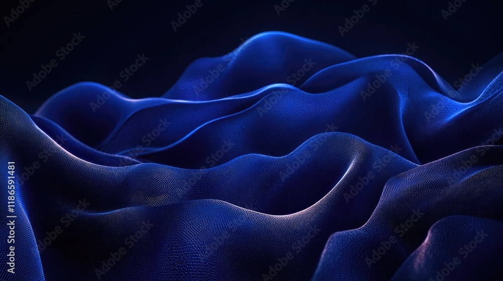 Obraz premium Vibrant Blue Ocean Waves Abstract Texture for Studio Backdrop and Product Presentation Template in Elegant Deep Tones