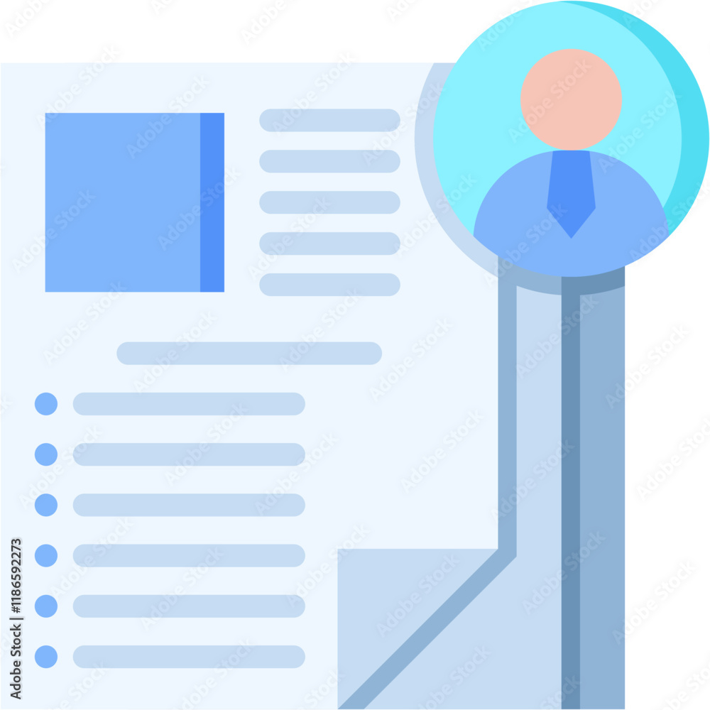 Curiculum Vitae flat color icon Curiculum Vitae flat color icon