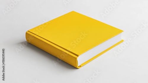 Sleek yellow book mockup displayed on a clean white background for modern design presentations and marketing materials photo