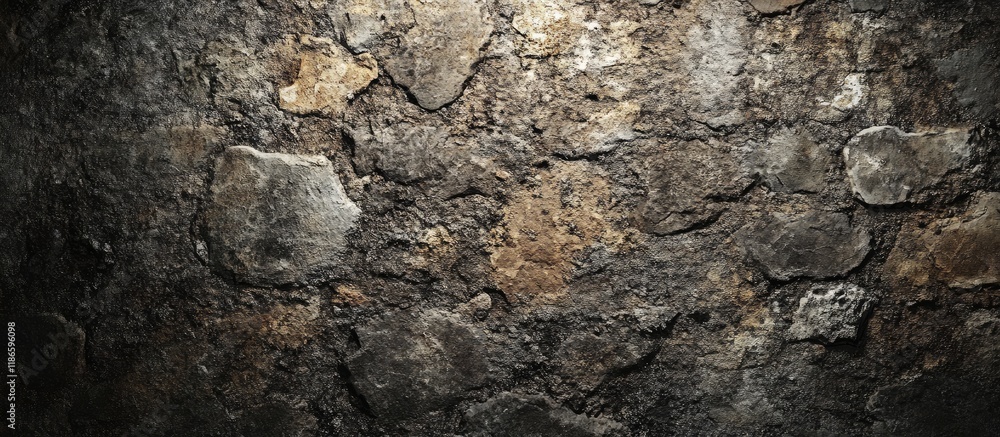 Fototapeta premium Rustic stone wall texture featuring earthy tones perfect for architectural design and photography backgrounds or creative projects