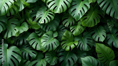 Wallpaper Mural Abstract green leaf texture nature background tropical leaf Torontodigital.ca