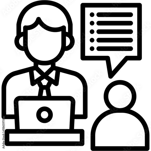 Job Interview line icon