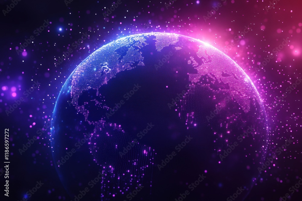 Stunning Digital Portrait of a Realistic Earth Rendering with Abstract Cosmic Background and Vibrant Colors for Artistic Visuals Stunning Digital Portrait of a Realistic Earth Rendering with Abstract Cosmic Background and Vibrant Colors for Artistic Visuals