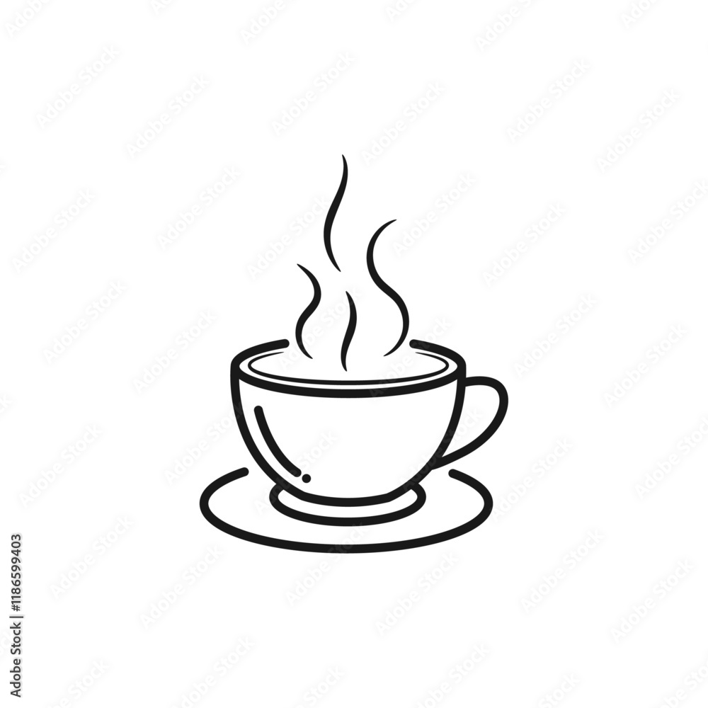 Coffee cup icon vector template, line sign symbol Coffee cup icon vector template, line sign symbol