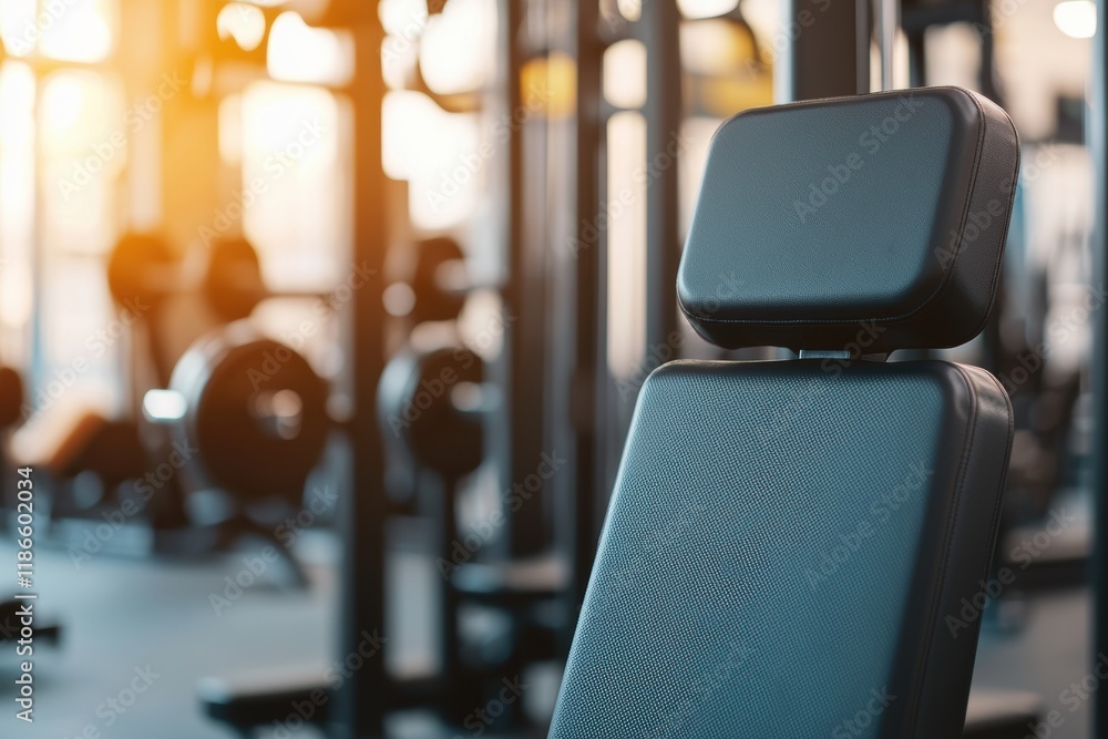 Modern Gym Equipment with Natural Light in a Fitness Center Modern Gym Equipment with Natural Light in a Fitness Center