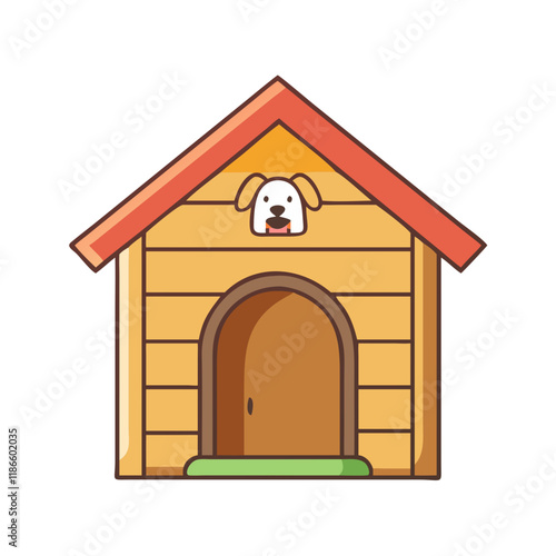 dog house vector icon, pet day vector illustration - simple illustration of dog house perfect for logos, and pet day-themed designs.