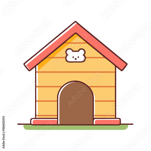 dog house vector icon, pet day vector illustration - simple illustration of dog house perfect for logos, and pet day-themed designs.