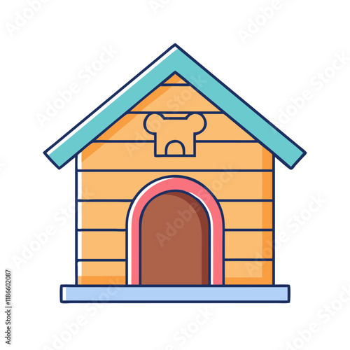 dog house vector icon, pet day vector illustration - simple illustration of dog house perfect for logos, and pet day-themed designs.