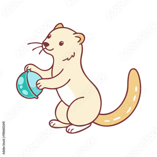 ferret playing vector icon, pet day vector illustration - simple illustration of ferret playing perfect for logos, and pet day-themed designs.