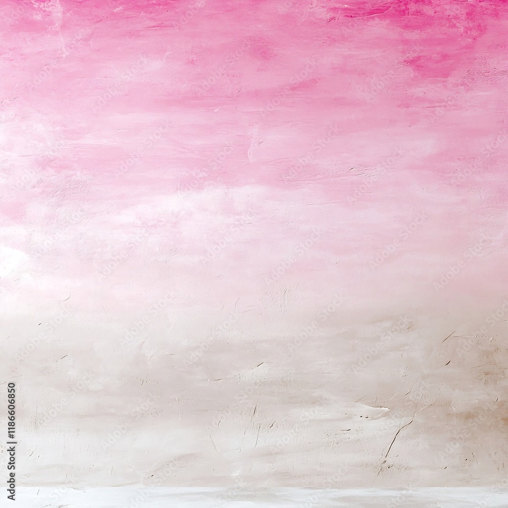 Fototapeta premium Delicate Pastel Ombre Background in Soft Pink and Beige Hues with Subtle Textural Overlay Showcasing a Refined Minimalist and Modern Aesthetic