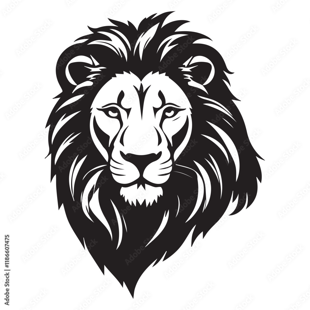 Fototapeta premium silhouette of lion head