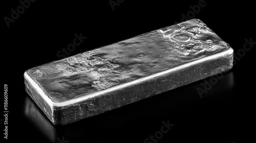 1000 Grams Fine Silver Bullion Bar Isolated on Black Background for Investment and Collectible Purposes photo