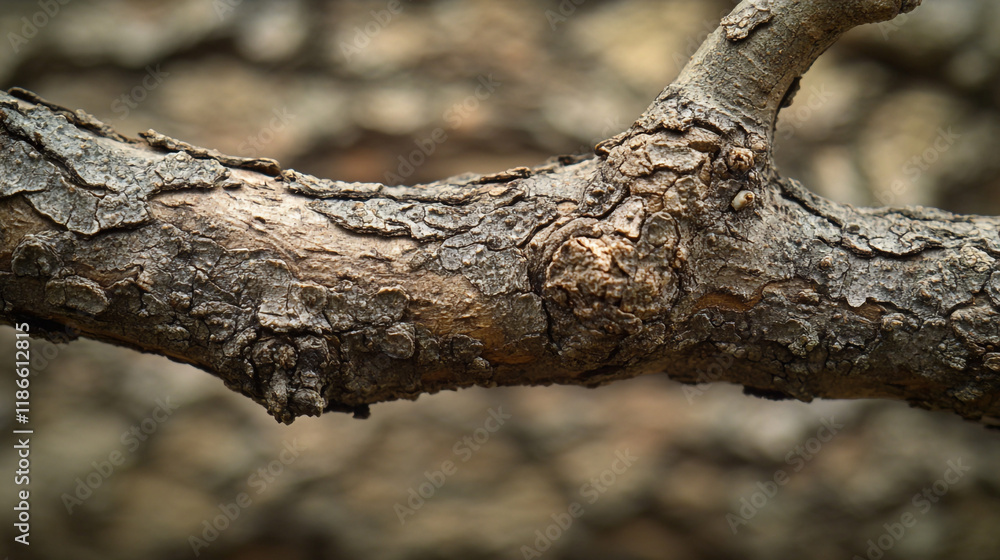 Detailed view of textured tree branch highlighting natural patterns and colors Detailed view of textured tree branch highlighting natural patterns and colors