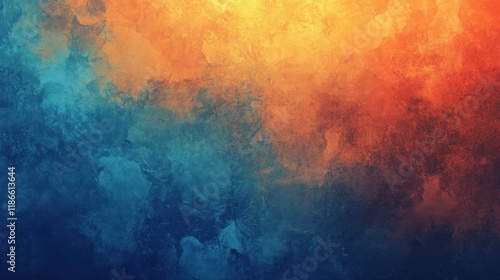 Wallpaper Mural Abstract blue and orange watercolor texture. Torontodigital.ca