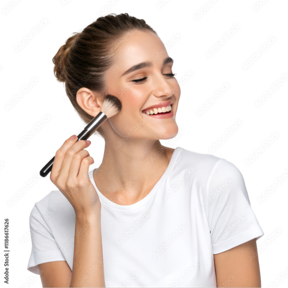 Beautiful young contented, cheerful woman with tassels isolated Beautiful young contented, cheerful woman with tassels isolated