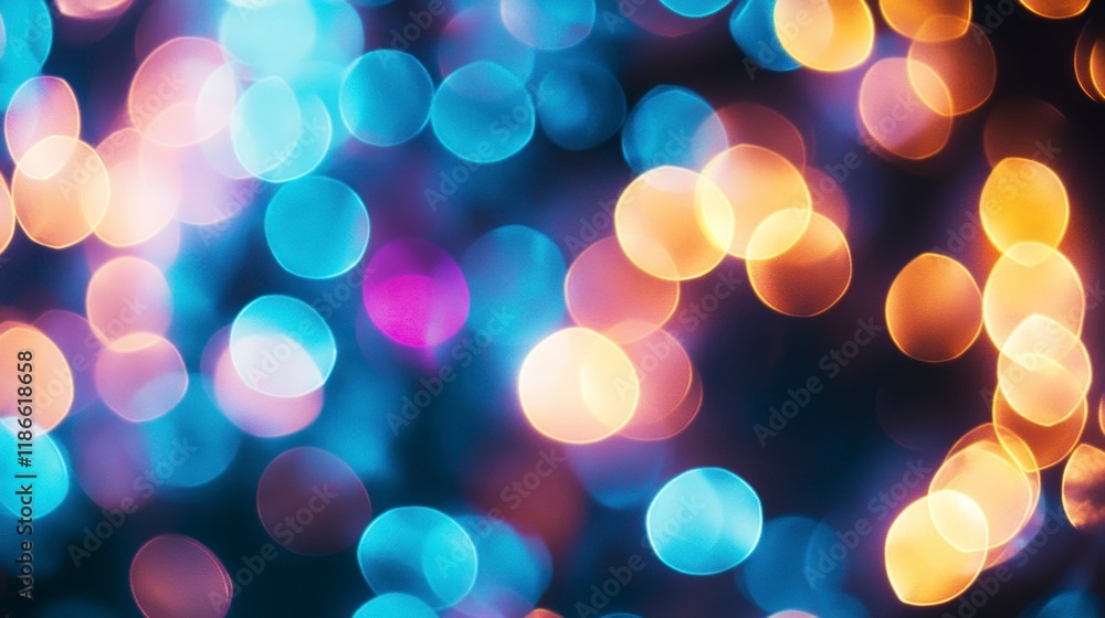 Abstract bokeh background with vibrant blue, orange, and pink lights. Perfect for festive designs. Abstract bokeh background with vibrant blue, orange, and pink lights. Perfect for festive designs.