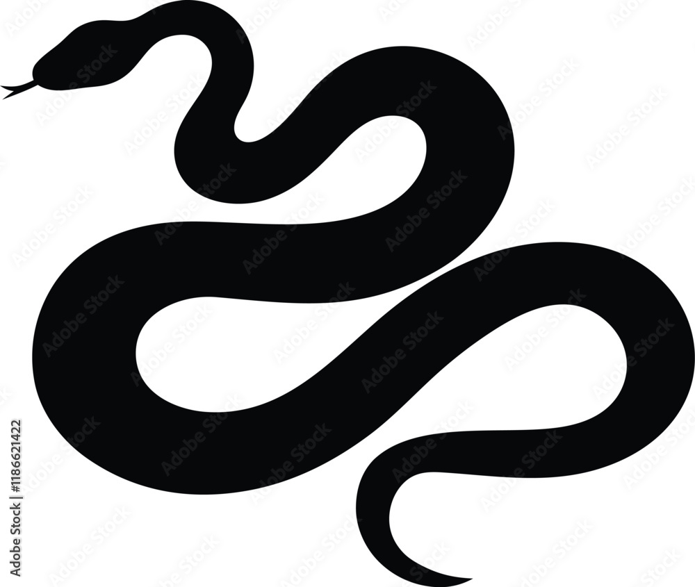 Snake silhouette, Snake icon vector illustration Snake silhouette, Snake icon vector illustration