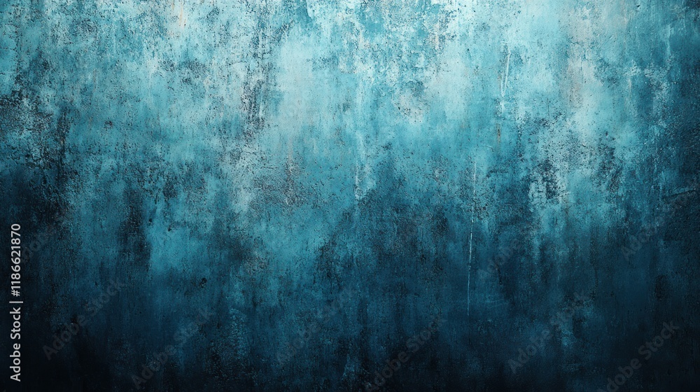 Obraz premium Dark blue textured wall background with grunge gradient effect.