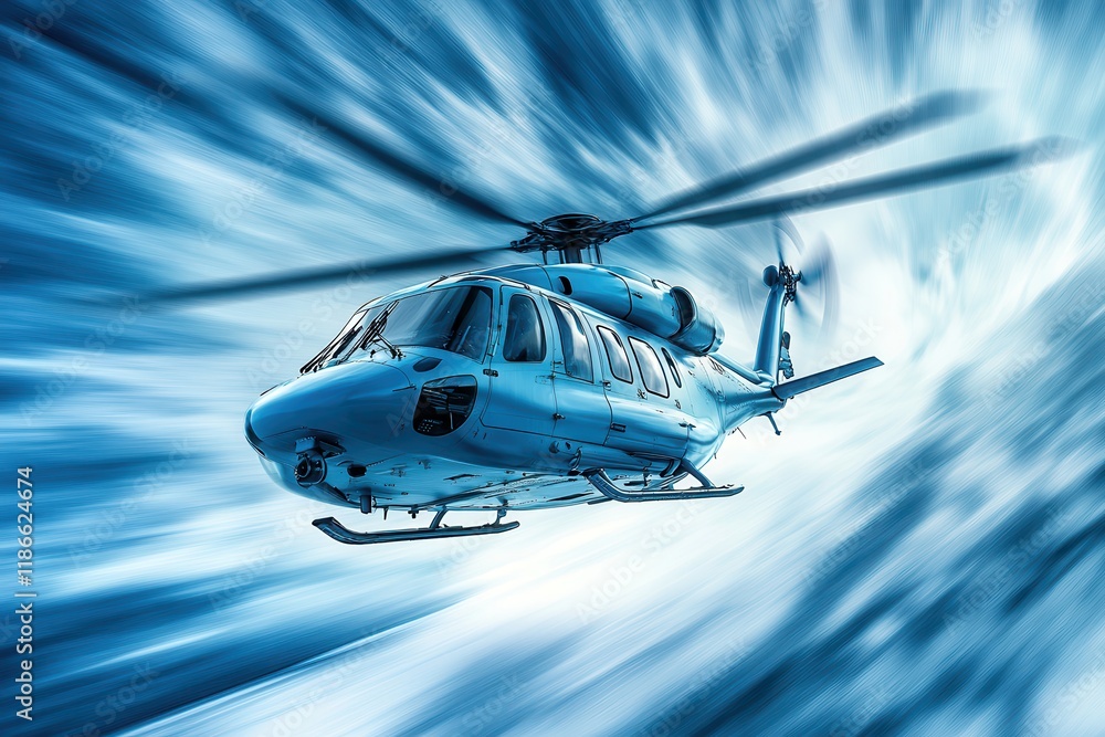 Dynamic Stylized Helicopter in Motion Artwork Dynamic Stylized Helicopter in Motion Artwork