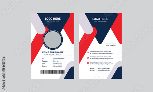 Corporate id card layout, modern company id card template