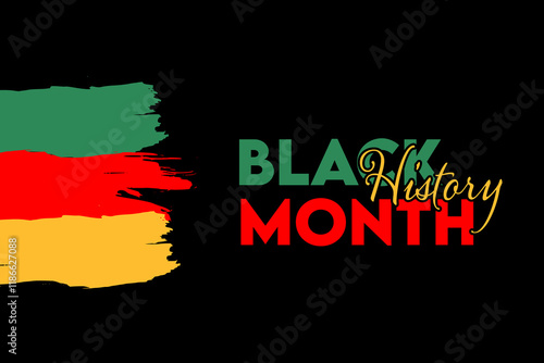 Black History Month celebration theme banner on black