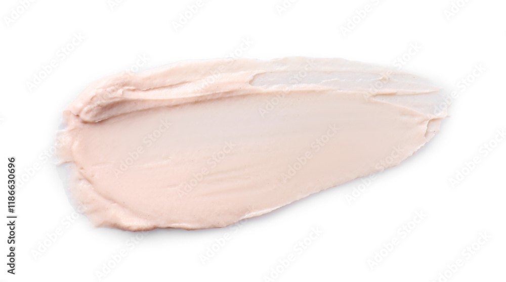 Cream isolated on white, top view. Sample of cosmetic product Cream isolated on white, top view. Sample of cosmetic product
