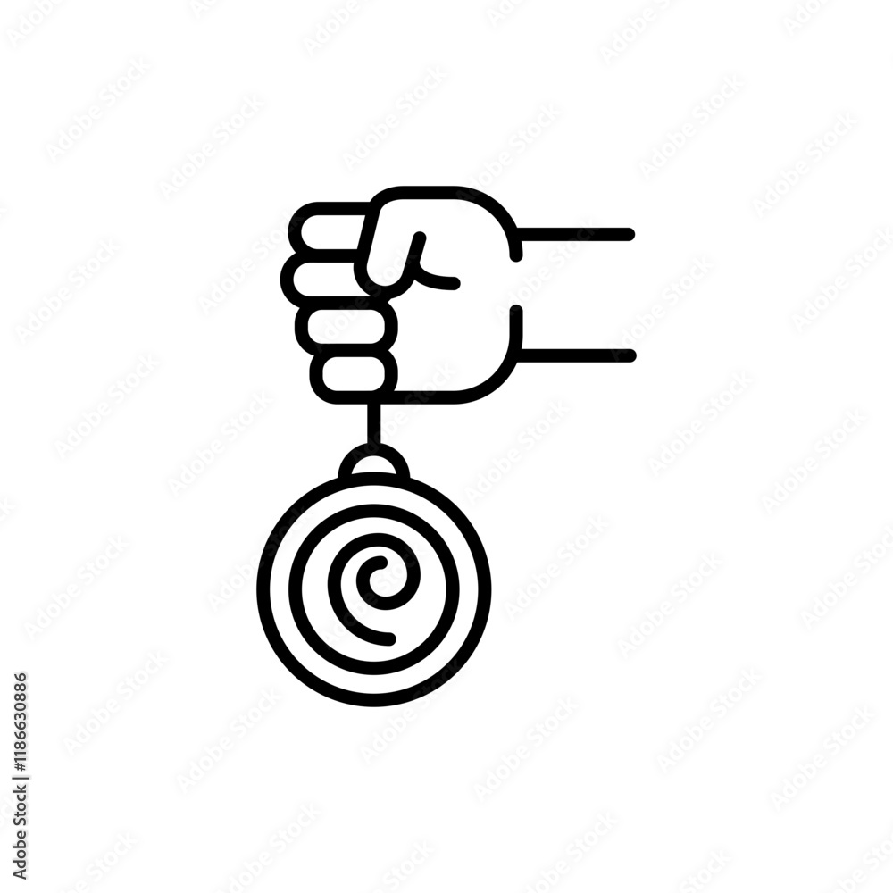 Hypnotherapy outline icons, minimalist vector illustration ,simple transparent graphic element .Isolated on white background