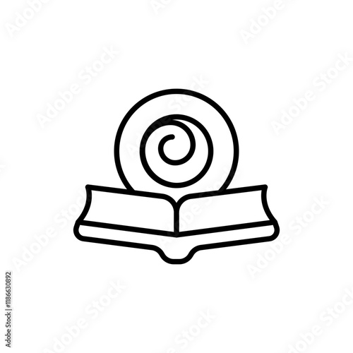 Hypnotherapy book outline icons, minimalist vector illustration ,simple transparent graphic element .Isolated on white background