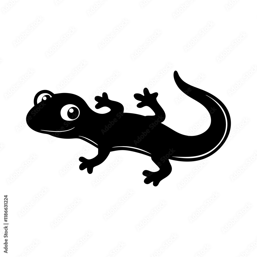 Fototapeta premium Salamander cartoon vector silhouette