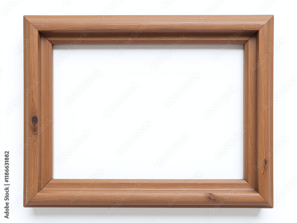 Handmade Wooden Frame In Rustic Brown, Isolated On A Clean White Background For A Simple Display. 00003 Handmade Wooden Frame In Rustic Brown, Isolated On A Clean White Background For A Simple Display. 00003