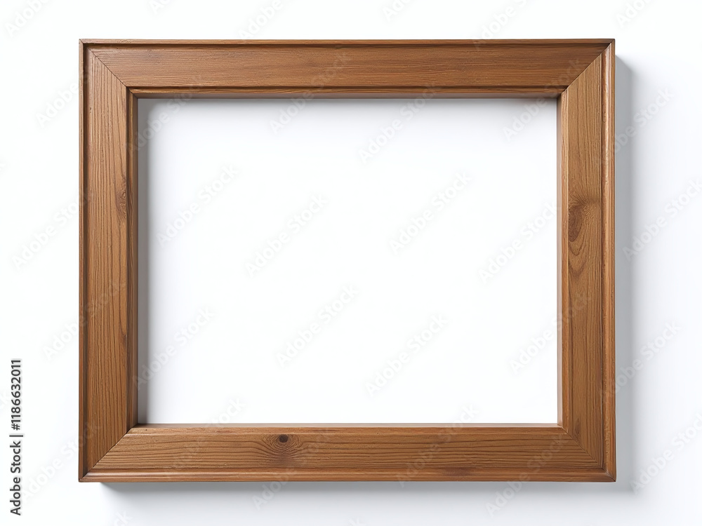 Handmade Wooden Frame In Rustic Brown, Isolated On A Clean White Background For A Simple Display. 00001 Handmade Wooden Frame In Rustic Brown, Isolated On A Clean White Background For A Simple Display. 00001